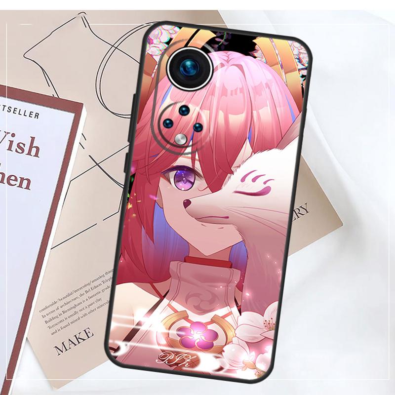 Genshin Impact Yae MIko Case For Honor Magic 8 7 5 6 Pro Win RT 50 70 90 200 400 Lite X8b X8c X9a X9b X9c X9d Cover