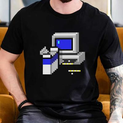 2025 Summer Install Windows 95 Now 100 Pure Cotton Printed Tshirt for Men Hippie Short Sleeve Y2K Retro Clothes Breathable