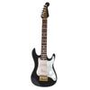Delicate 14 Cm Mini  Wooden Electric Guitar Model Ornaments Collection With Stand(Black)