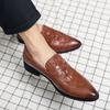 Fashion New Pointed Toe Men's Formal Shoes Black Loafers Evening Dress Slip-On Solid Handmade Gentleman Shoes for Men Business Moccasins