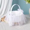 European Lace Bow Wedding Flower Girl Basket & Decorative Storage Basket