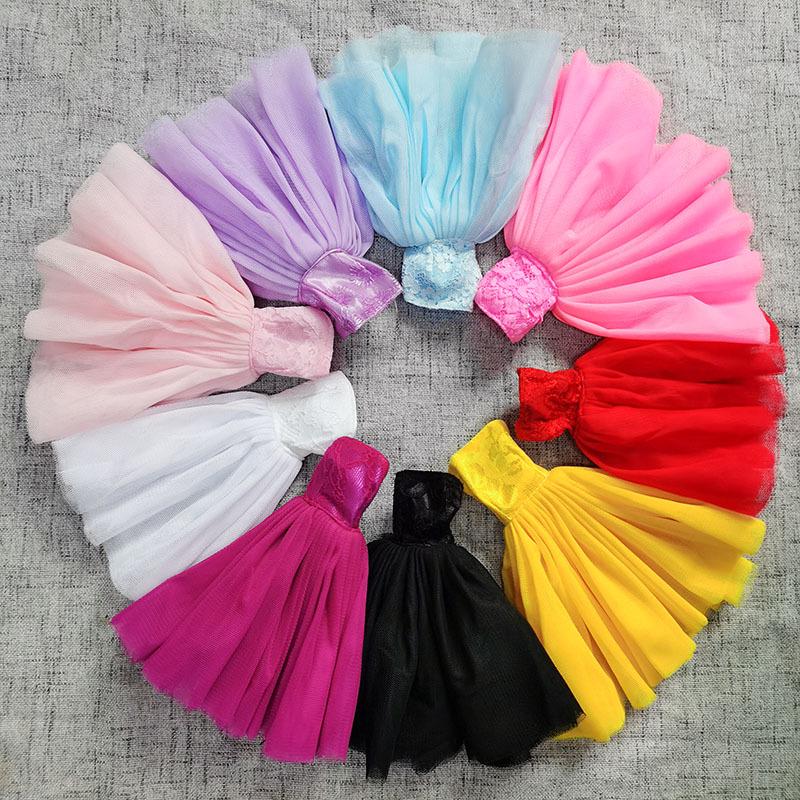 Multicolored Mini Mesh Skirt for 29cm Dolls - Babi Wedding Dress, Short Dress-Up Skirt for Toy Girls