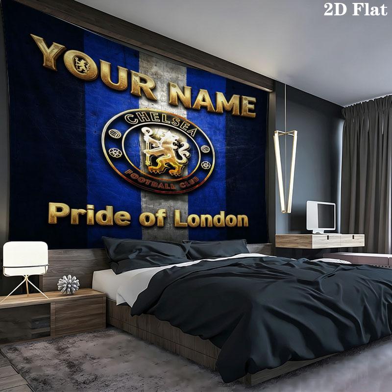 Chelsea F Custom Name Wall Tapestry Aesthetic Wall Hanging Printed Fabric Blanket Decorative Tapestries for Bedroom Living Room Home Decor