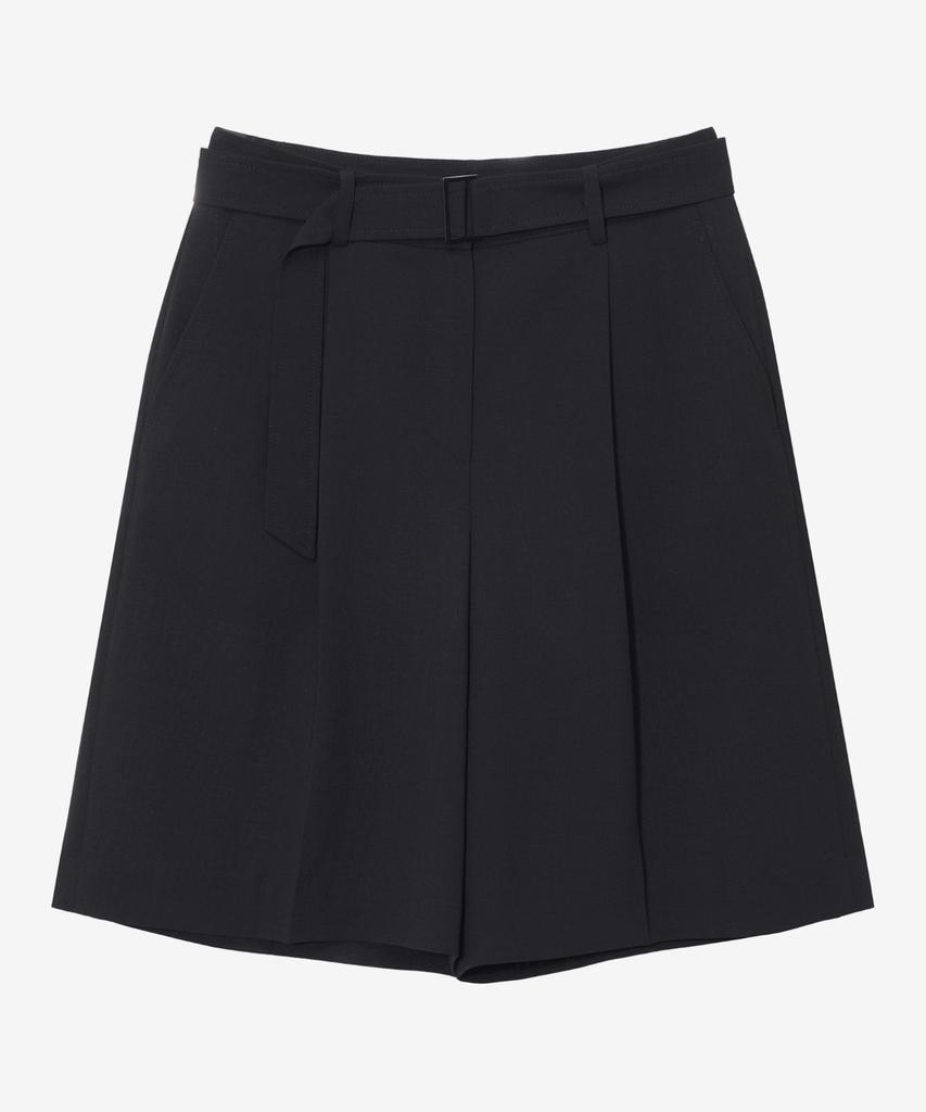Mind Bridge Woman [W] Belted Single-Pleat Knee-Length Shorts - 2 Colors