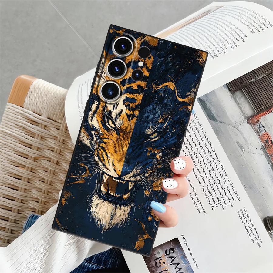 Dragon Tiger Case for Samsung Galaxy S25 Ultra S10 S9 Note 20 Ultra 8 9 10 S21 FE S24 Plus S20 S23 Cool Funda Phone Cover