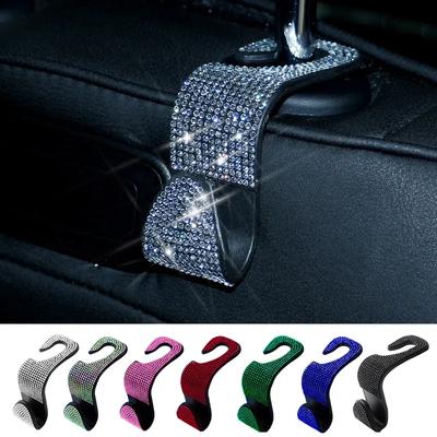 Bling diamantový háček na opěrku autosedačky Věšák s kamínky Univerzální držák na opěrku hlavy auta Držák na odkládání Interiérové doplňky