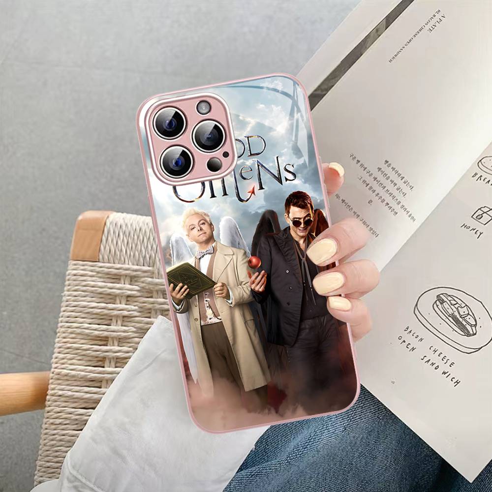 Tv Show G-Good Omens For IPhone 14 13 12 Mini 11 Pro XS Max X XR 14 Plus Tempered Glass Cover