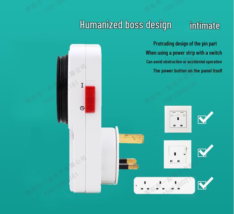 UK 13A Mechanical Timer Socket: 24-Hour Automatic Power On/Off Controller