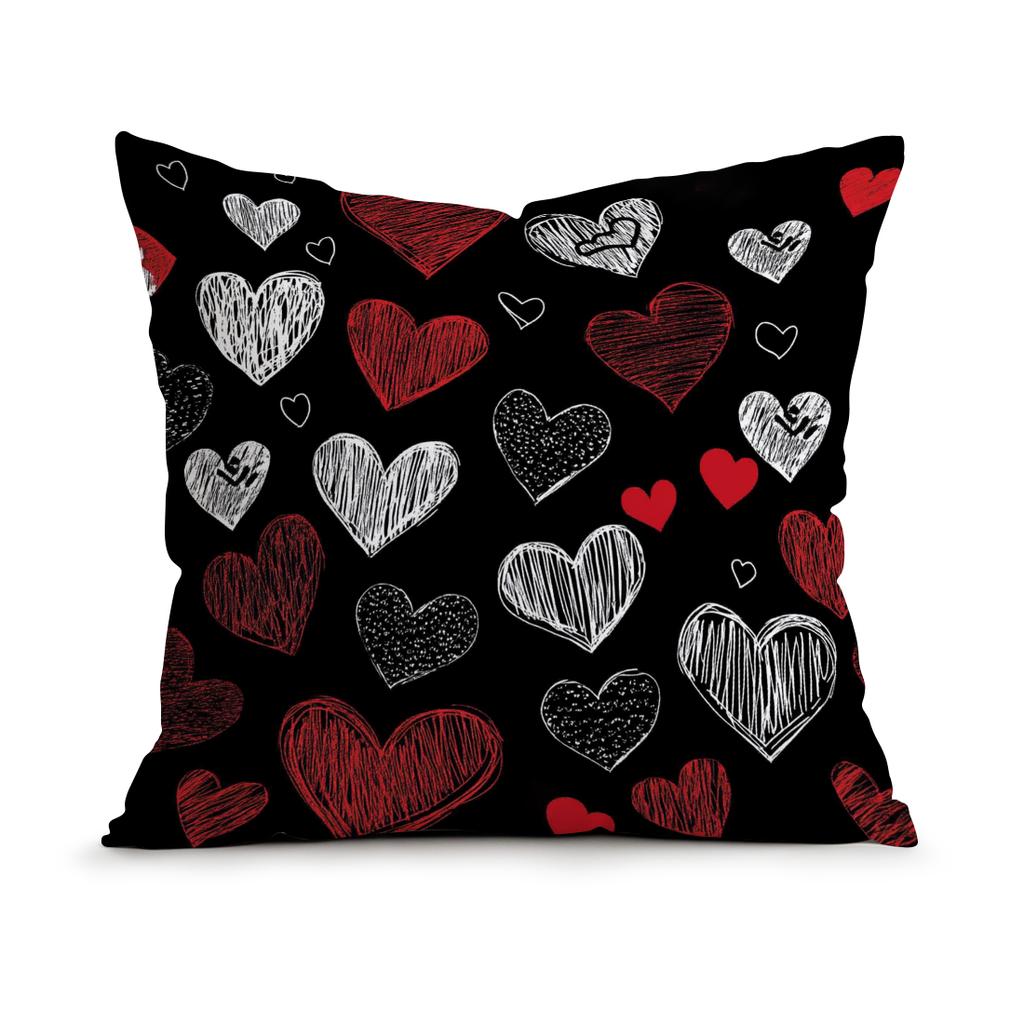 Valentine'S Day Graffiti Pillowcase Printed Polyester 40/45/50cm Throw Pillowcover Decorative Sofa Cushion Pillowslip Home Decor