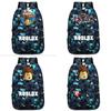 Stylish Roblox Backpack For Kids Featuring A Vibrant Cartoon Pattern And Large Capacity
