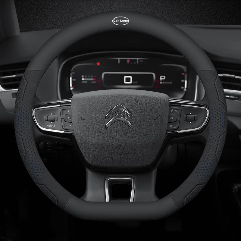 Pro Citroen C1 C2 C3 C4 C5 C6 C7 C8 VTS Auto Semiš Uhlíková Vlákna Kůže Prodyšný A Protiskluzový Potah Volantu Příslušenství