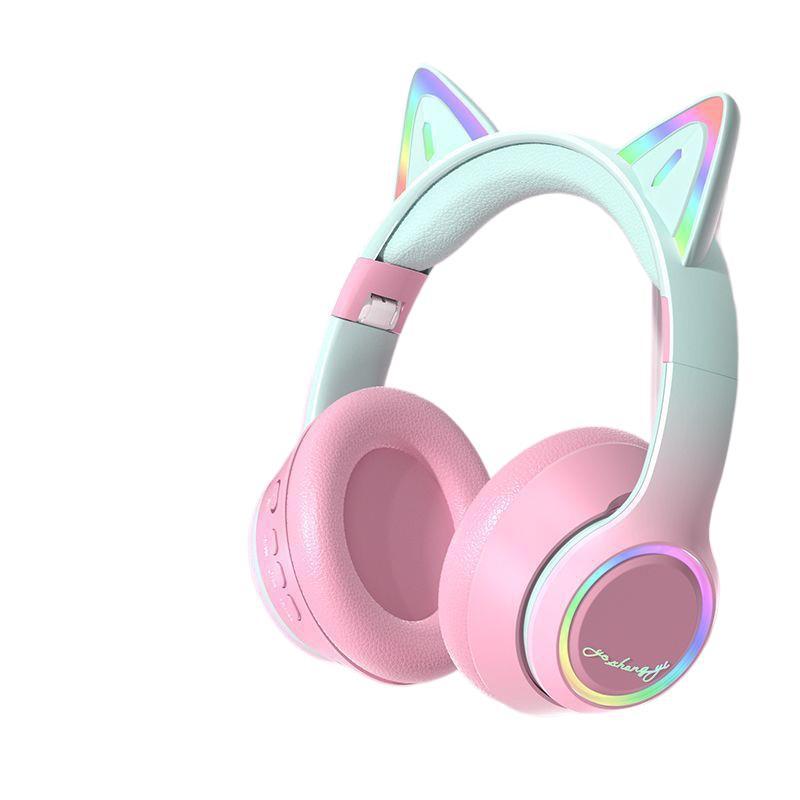 Vezeték nélküli Bluetooth macskafüles gamer headset zajszűréssel laptopokhoz és mobil eszközökhöz