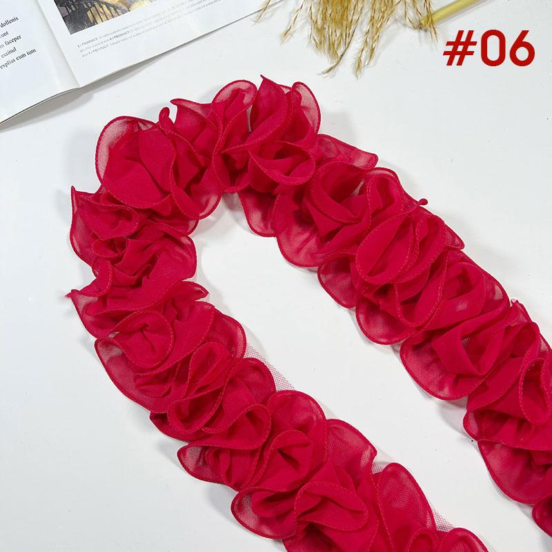 10 Yards 10cm Width Pleated Chiffon Tulle Lace Trim Ruffled Lace Fabric Applique Ribbon Trim Edge For DIY Sewing Dress Curtain