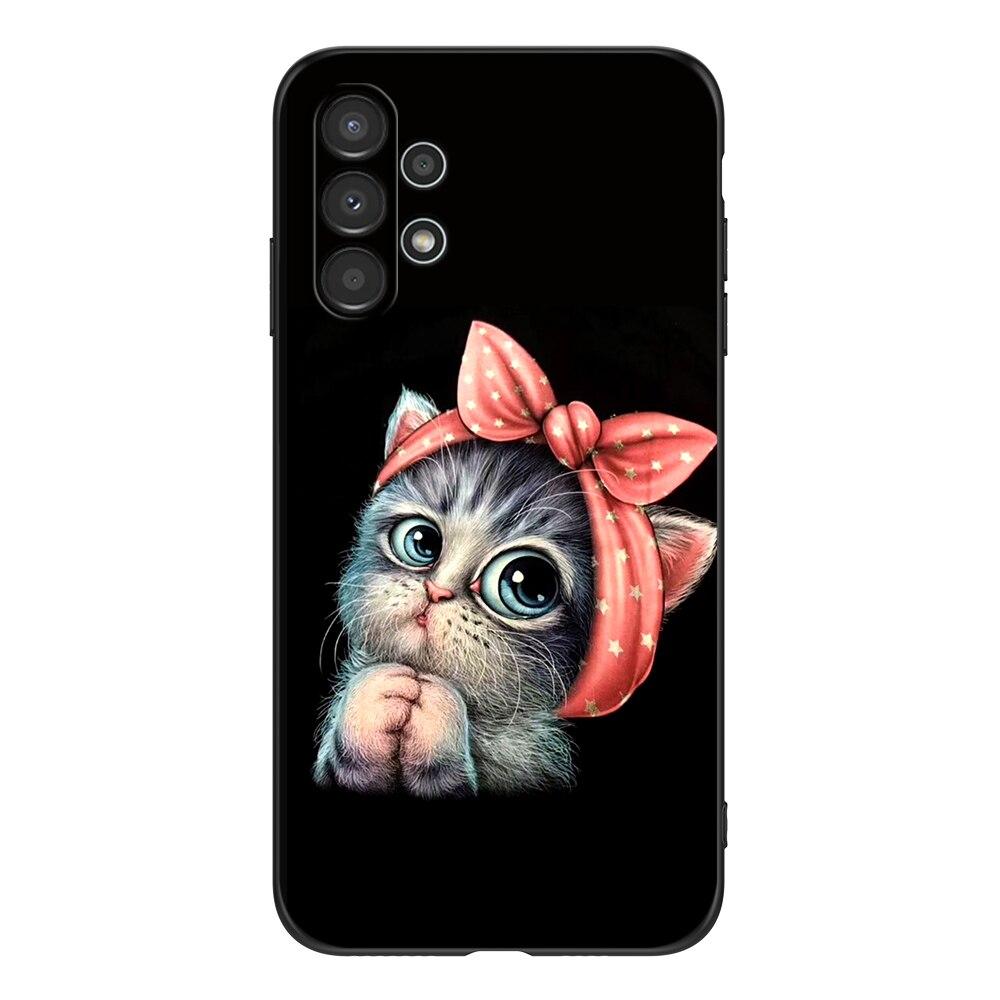 For Samsung A13 5G 4G Case Back Cover For Samsung Galaxy A13 5G 4G LTE Phone Soft Silicon Black Tpu Case Lion Wolf Tiger Dragon