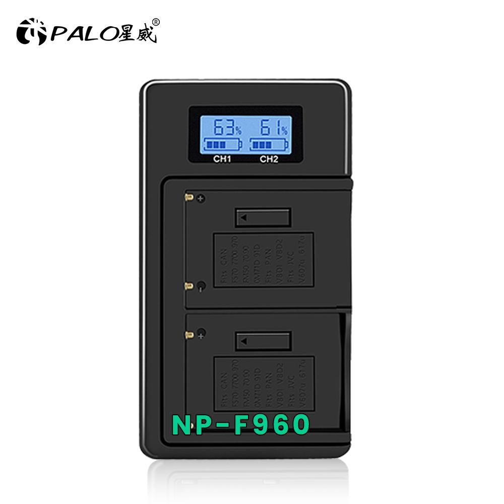 2 Slots Camera Battery Charger LCD Display Battery Charger for Sony NP-FZ100 NP-FW50 NP-FV100 NP-F960 NP-F970 Camera Batteries