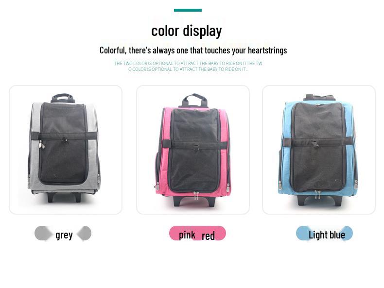 Pet Trolley Bag: Portable Two-Wheel Travel Backpack for Dogs