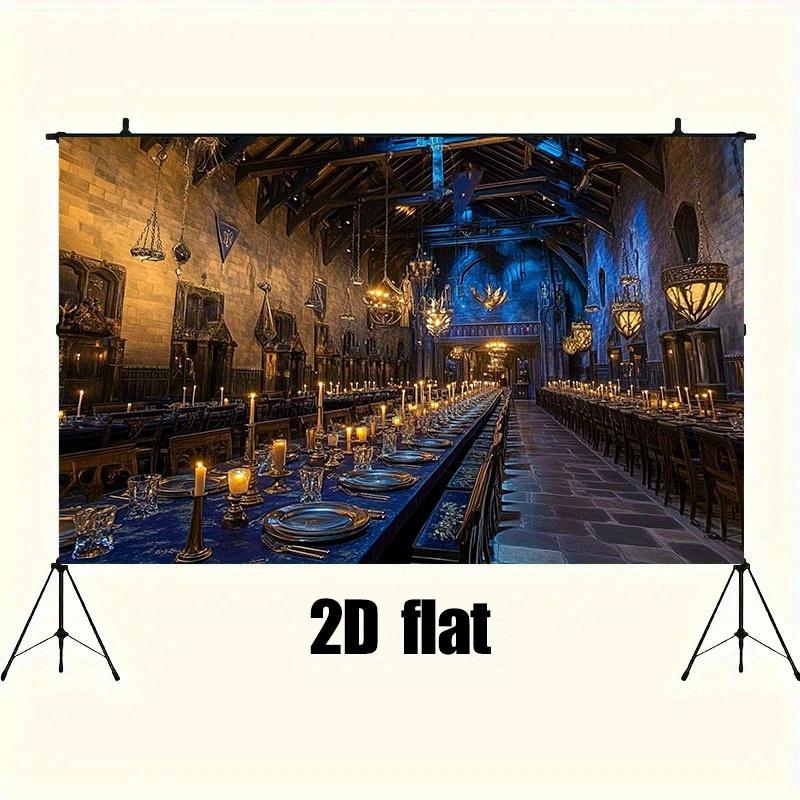 1 piece of magical medieval banquet hall background cloth -2D phantom magic  suitable for Halloween and fairy tale weddings
