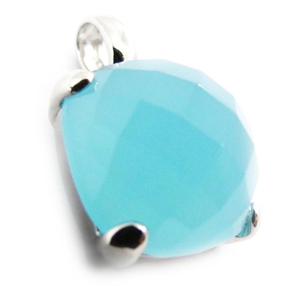 Les Trésors De Lily [J5260] - Aquamarine 'Linda' Silver Pendant