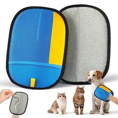Pets Double Sided Grooming Glove Pet Hair Remover Gloves for Dog Cat Reusable