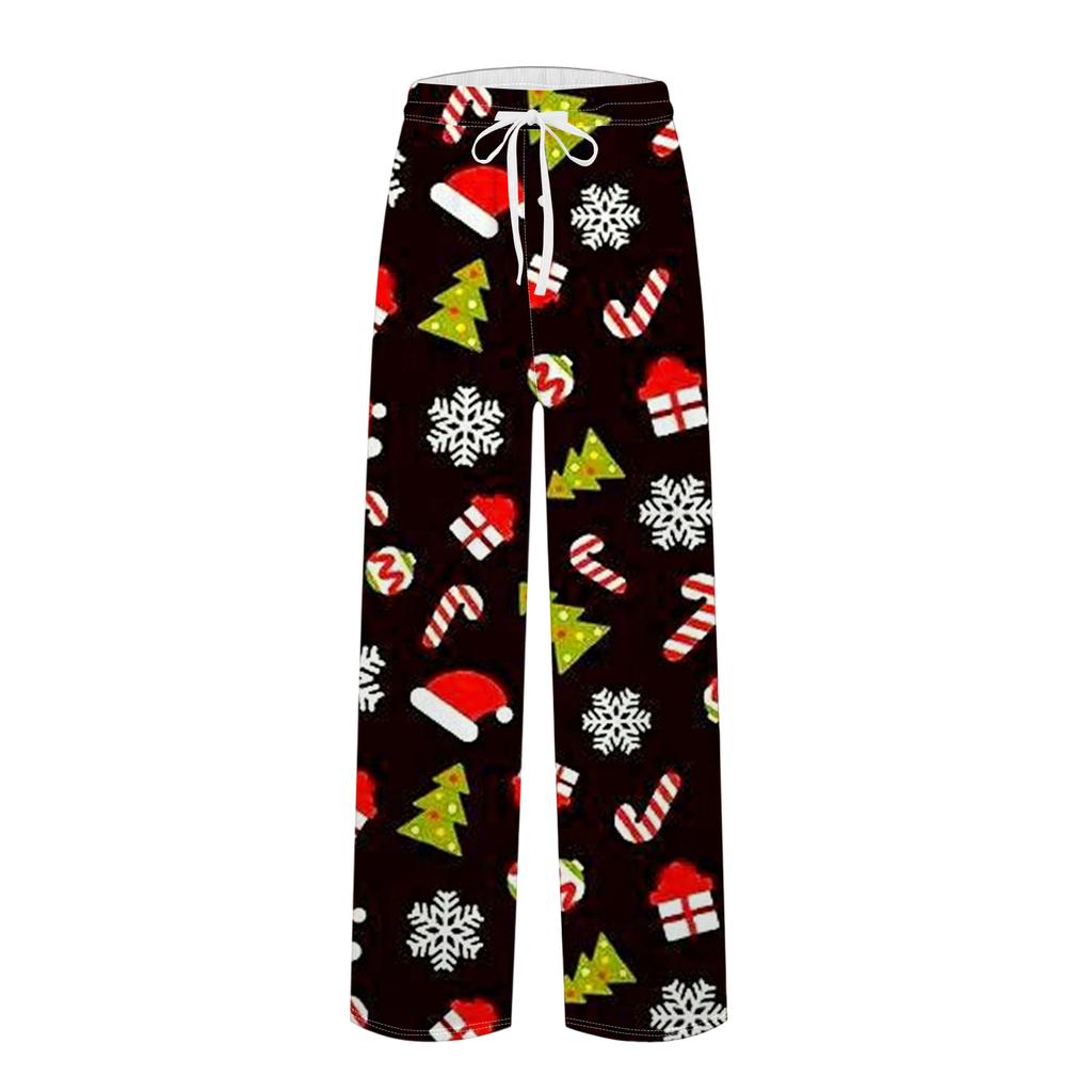 Men's Plain Knit Solid Pocket Casual Pants Home Pajama Pants