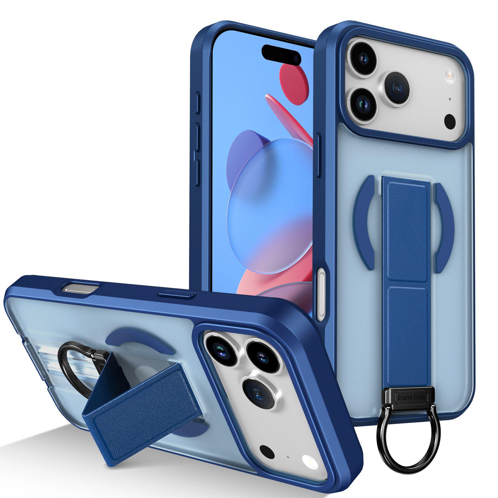

iPhone 17 Pro Max Skin-Feel Magnetic D-Ring Holder Drop-Proof Case iPhone 13 Pro синій