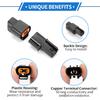 2 Pin ABS Sensor Connector Plug Kit Compatible for Mitsubishi, Waterproof 2.2 mm Series Plastic Black Male Female Wire Terminal Connector