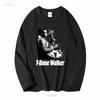 VINTAGE T Bone Walker Camicia Nera Manica Corta manica lunga o maniche vintage Lavata Comoda Leggermente alla Moda casual