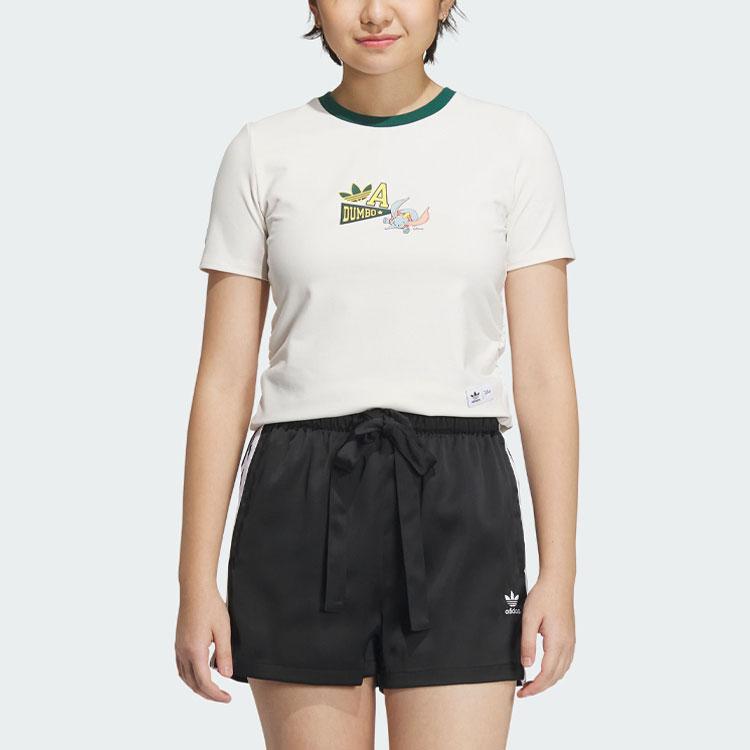 Adidas Originals Adidas X Disney Dumbo Graphic Print Colorblock Short Sleeve T-Shirt Women Tops White IN1060