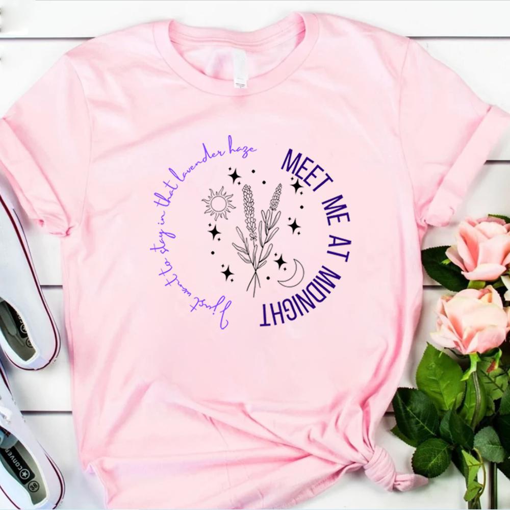 Lavender Haze T-shirt Harajuku Midnights Lavender Shirts Music Albums Shirt Concert Gift for Her Unisex Clothing