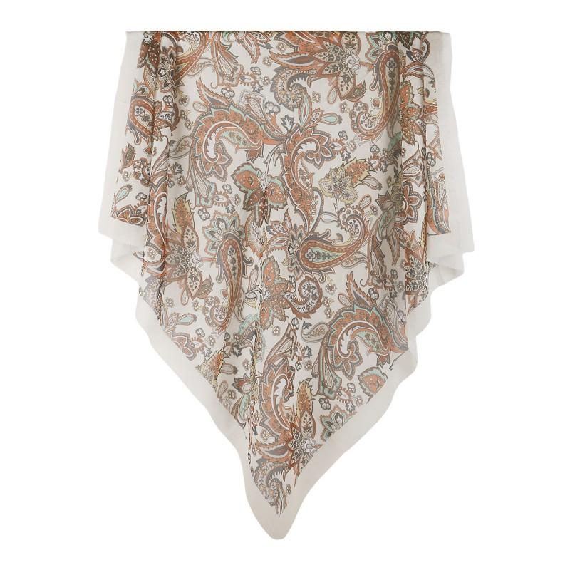 Cotton Linen Printed Square Scarf 110x110cm Lightweight Wrap Women Boho Style Headwrap Neck Accessory