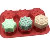 6 Cavity Snowflake Shape Silicone Mold for Making Soaps 3D Plain Soap Mold DIY Handmade Soap Cake Cookies Mould Soaps Making New