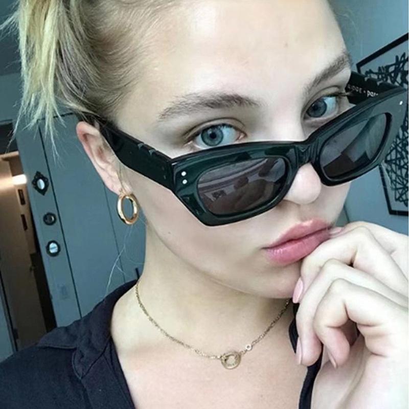 High-Quality New in Fashion Designer Cat Eye Women Sunglasses For Female Gradient Vintage Rivet Sun Glasses Luxury Sexy Ladies Eyewear