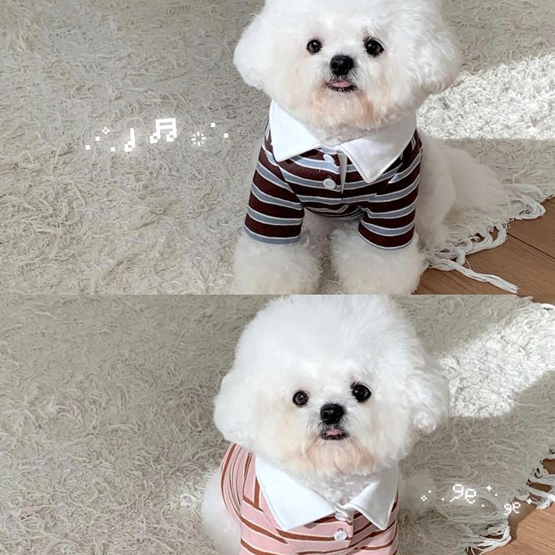 Dog Clothes Summer Thin Striped Teddy Bichon Small Dog Cat Pomeranian Yorkshire Pet Breathable T-shirt