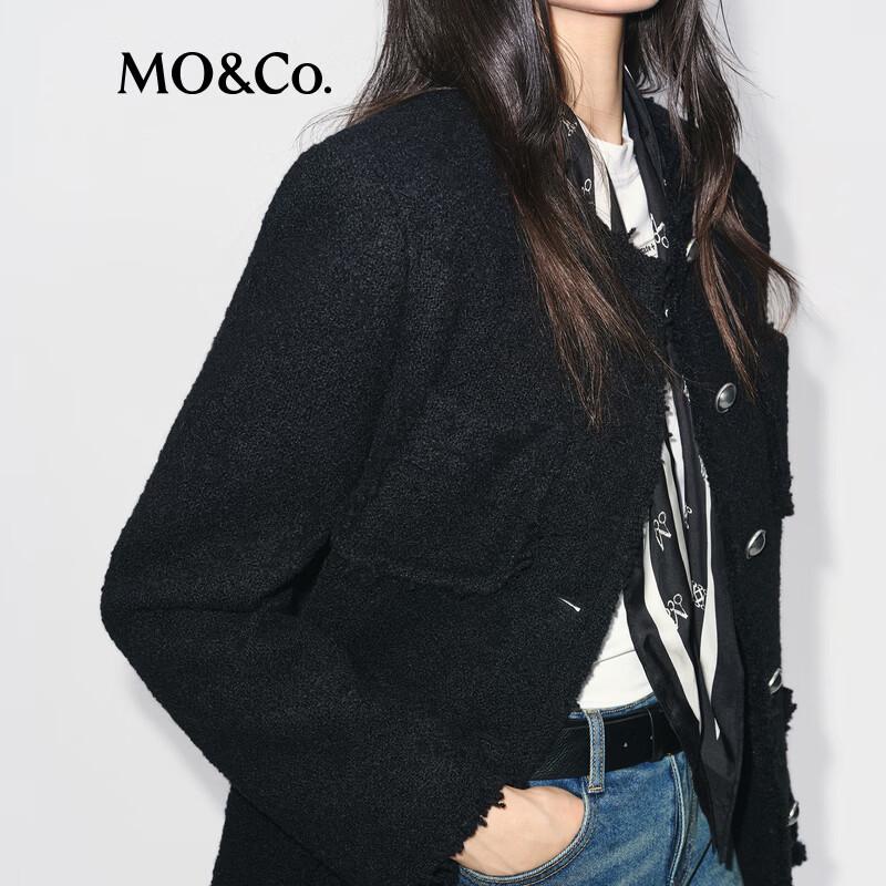 MO&Co. Women's Wool Blend Stand Collar Long Sleeve Sweater