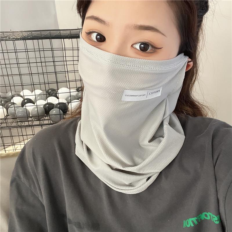 Maska na twarz i rękawki Ice Silk chroniące przed słońcem do jazdy na rowerze na świeżym powietrzu