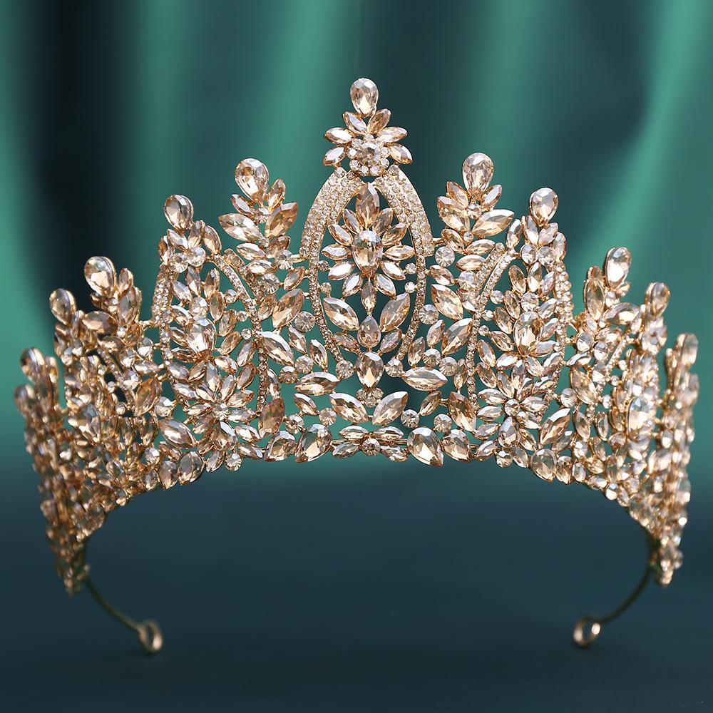 2026 European and American Beauty Pageant Bridal Crown Headgear, Alloy Crystal Wedding Headband Headband Headgear Crown
