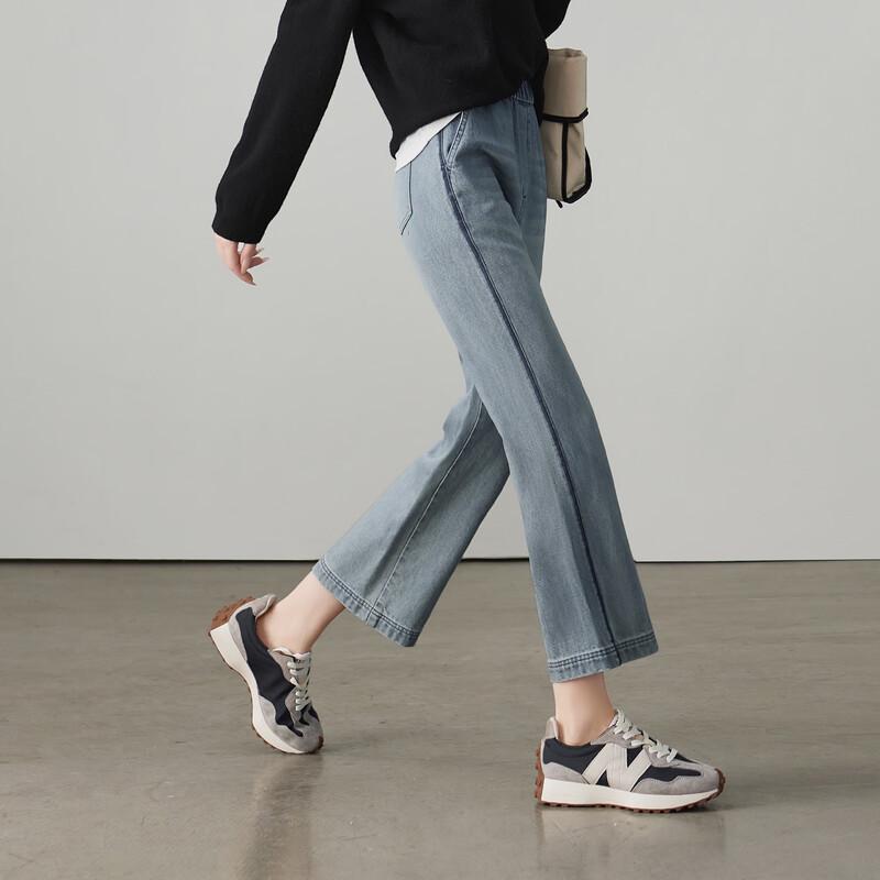 SOFSIL Women's 2026 Spring Elastic Waist Slim Flared Cropped Jeans