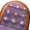 S925 Sterling Silver Rose Gold-Plated Pink Crystal Ring Collection: Classic Princess Styles & Twisted Arm Designs with Colored Gemstones.