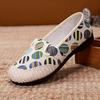Women's Slip-On Flat Canvas Fisherman Shoes with Colorful Striped Pattern, Uppe Comfortable Casual Loafers for All-Day Wear