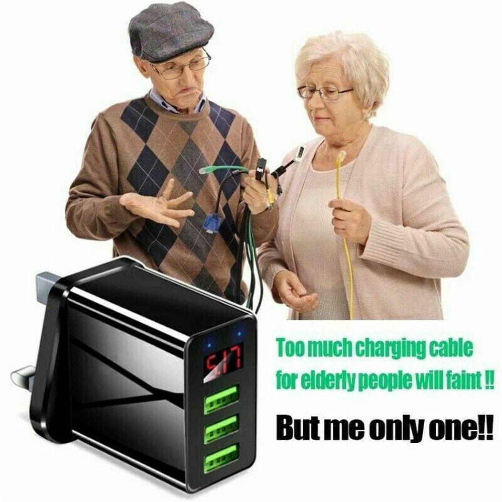 Universal 3 Multi-Ports Fast Quick Charge Adapter USB Transformer Power Supply Charger