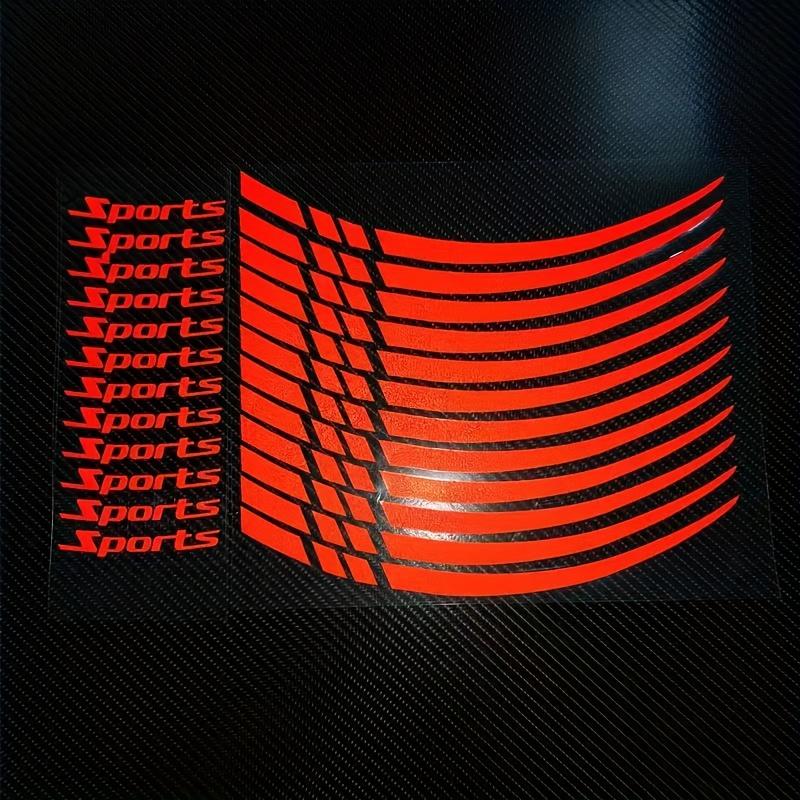 Sports Reflective Wheel Hub Sticker Set - Adhesive Auto Accessory Sport Lettering Decals, Motorcycle Hub Decor Motorcycle Wheel Decor