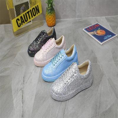 Fashion Women Flat Glitter Sneakers Casual Female Mesh Lace Up Bling Platform Comfortable Vulcanized Shoes 2024 Soft Knitting Loafers