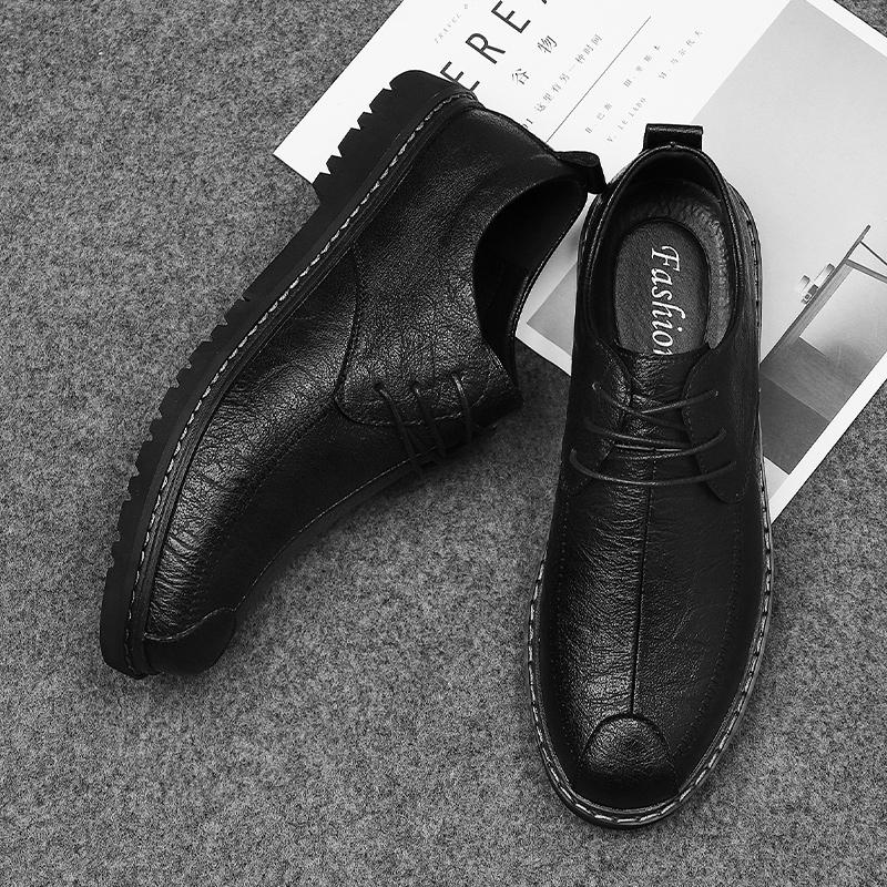 Mens Casual Shoes Newest Leather Lace Up Luxury Oxfords Male Sneakers Solid Formal Shoes Quality Social Shoe Male Flats Men'S Shoes
