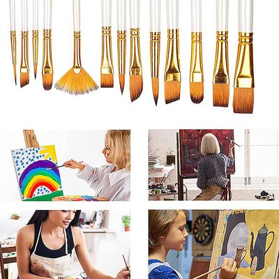 13Pcs Painting Brushes Set Artist Painting Brush For Oil Acrylic Watercolor Gouache Paint Professional Artist Supplies