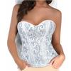 Women's  Sexy LaceBack Zip Corset Top Bustier G-string Body Shapewear
