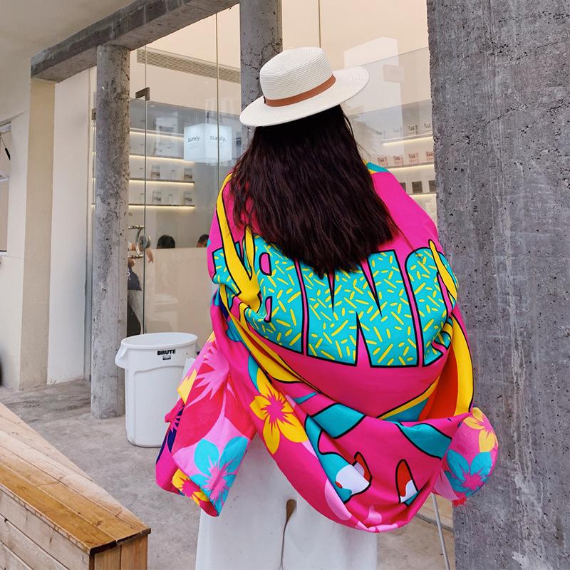 Ethnic Style Scarf, Sunscreen Shawl, Women's Summer Thin Style, Air Conditioner Silk Scarf, Fashionable Seaside Beach Scarf