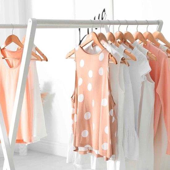 Wood Hangers 360° Swivel Hook and Notches Wood Clothes Hanger for Hanging Garments and Accessories with Non-Slip Bar Natural Pack of 12