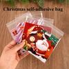 100/200pcs Christmas Candy Cookie Donut Packaging Bags Christmas Self Adhesive Gift Bag Xmas New Year Navidad Noel Decoration