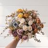 Artificial Rose Bouquet Fake Floral Ornament Complete Set Arrangement