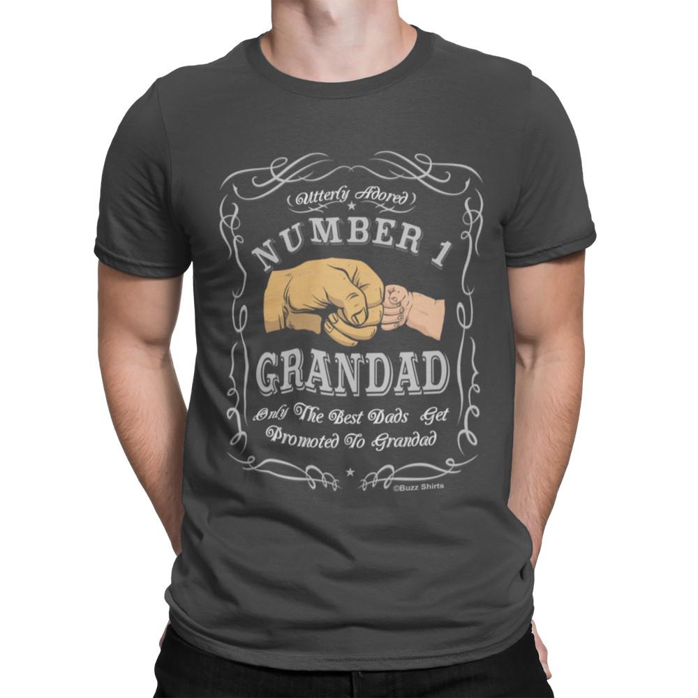 

Mens Number 1 Grandad T-Shirt Christmas Birthday Gift For Grandfather L